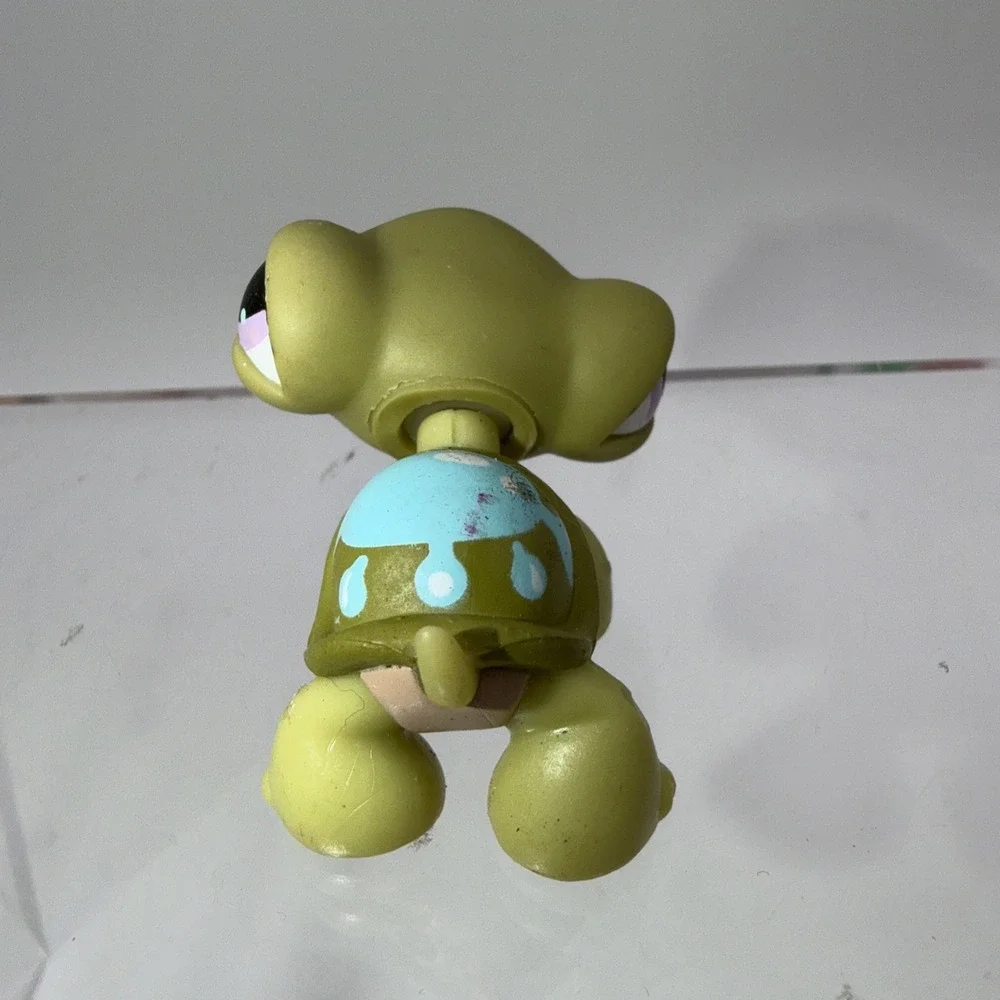 Littest Pet Shop #149 Green‎ Turtle W/ Blue Splash & Purple Dot Eyes LPS